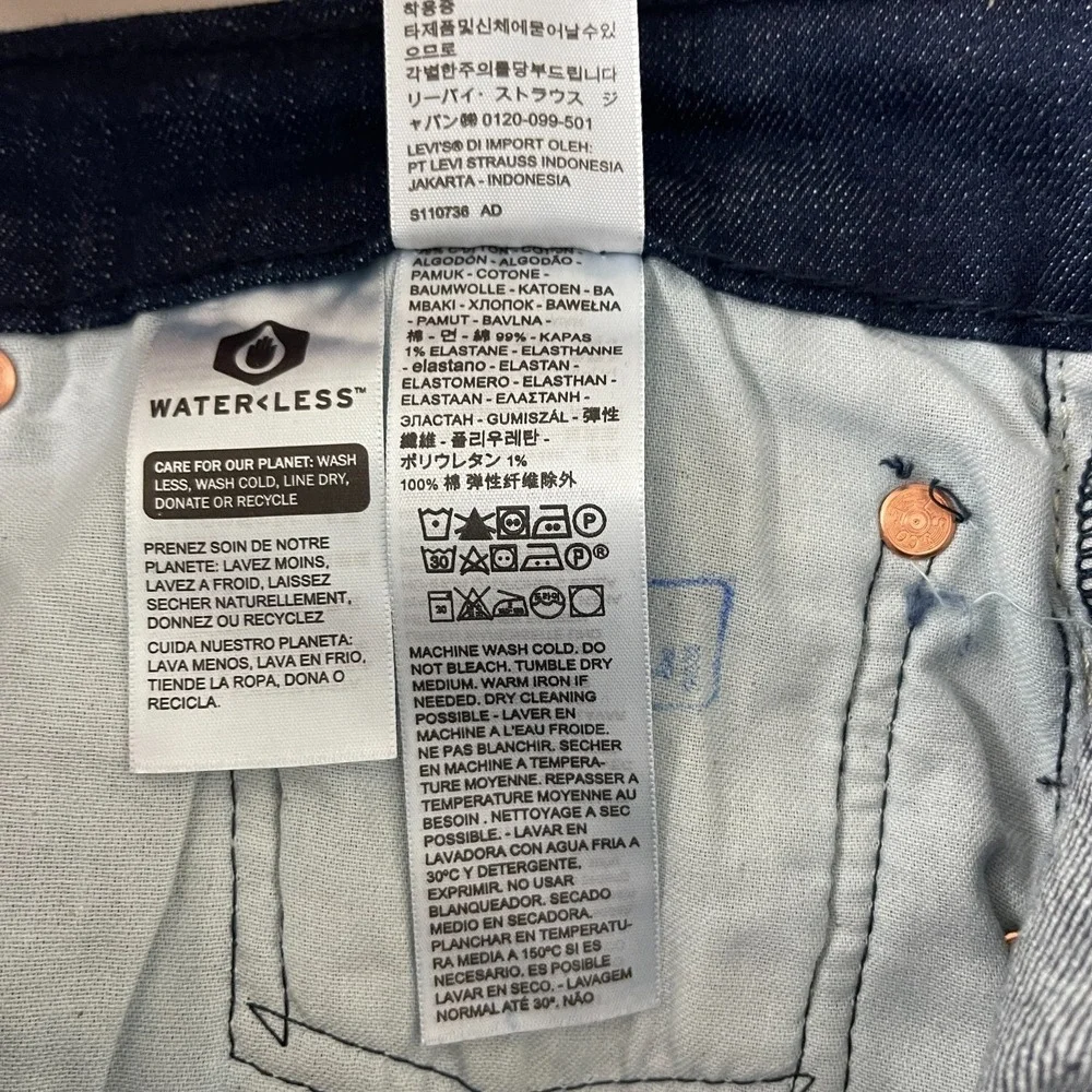 Levis 501 Jeans Mens 38x30 Blue Original Button Fly Dark Wash Grunge Cowboy 90s